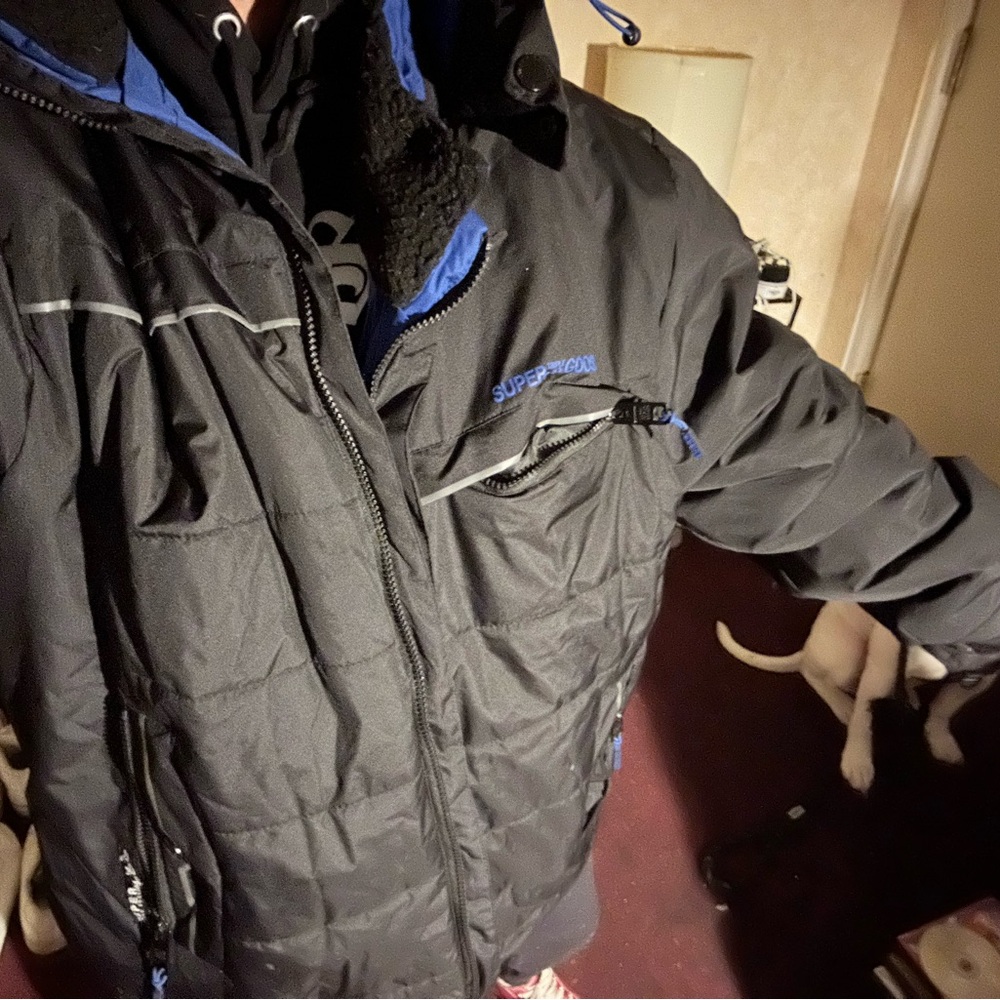Super Black and Blue Puffer Jacket
200 DOLLAR PRICE DROP!!